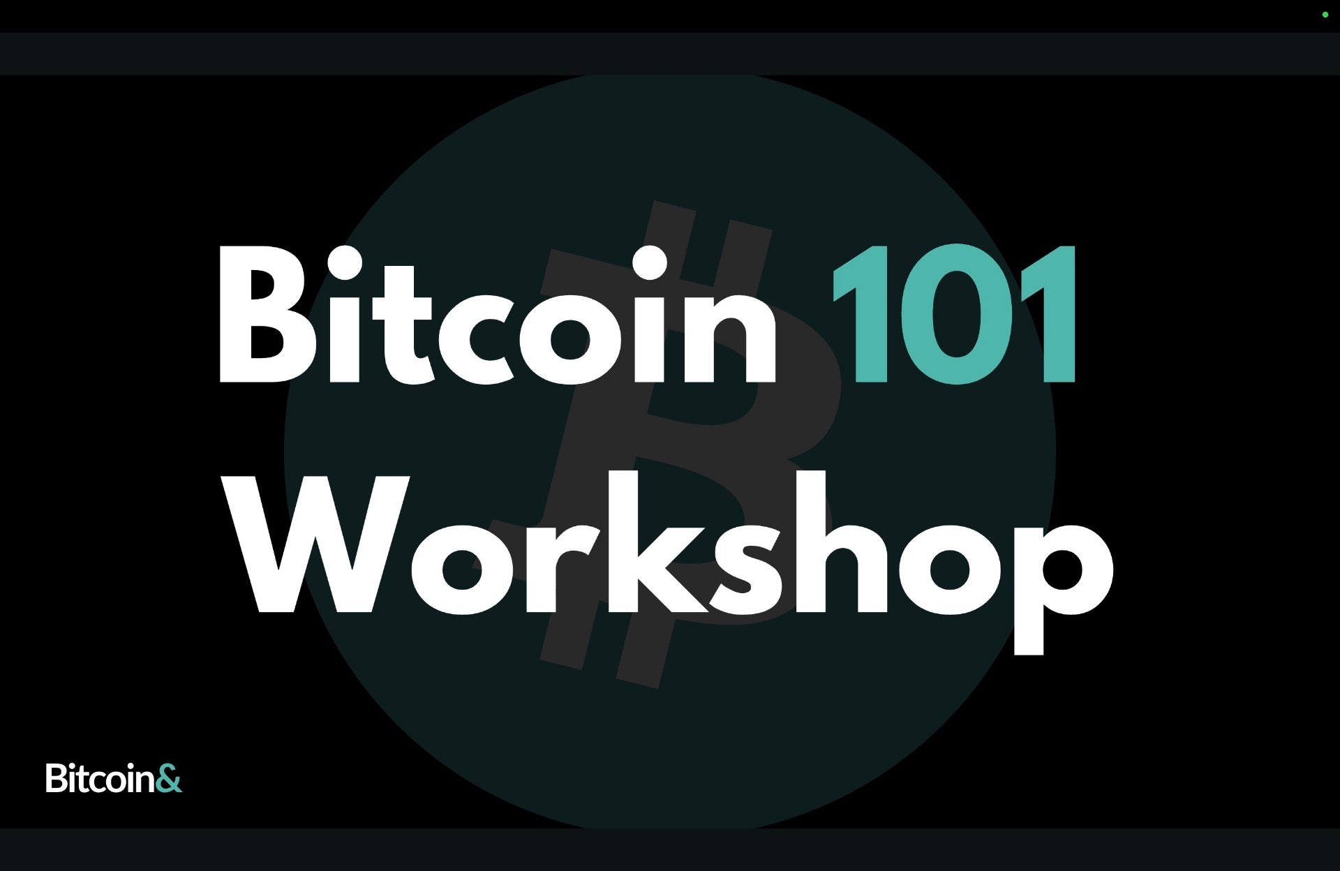 Bitcoin 101 Workshop cover